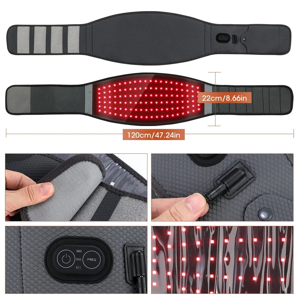 Red Light Therapy Belt Lumbar Dual Red & Near-Infrared