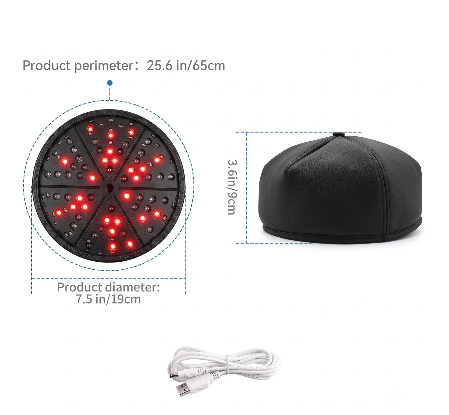 Red Light Therapy Cap Hands-Free Adjustable Fit