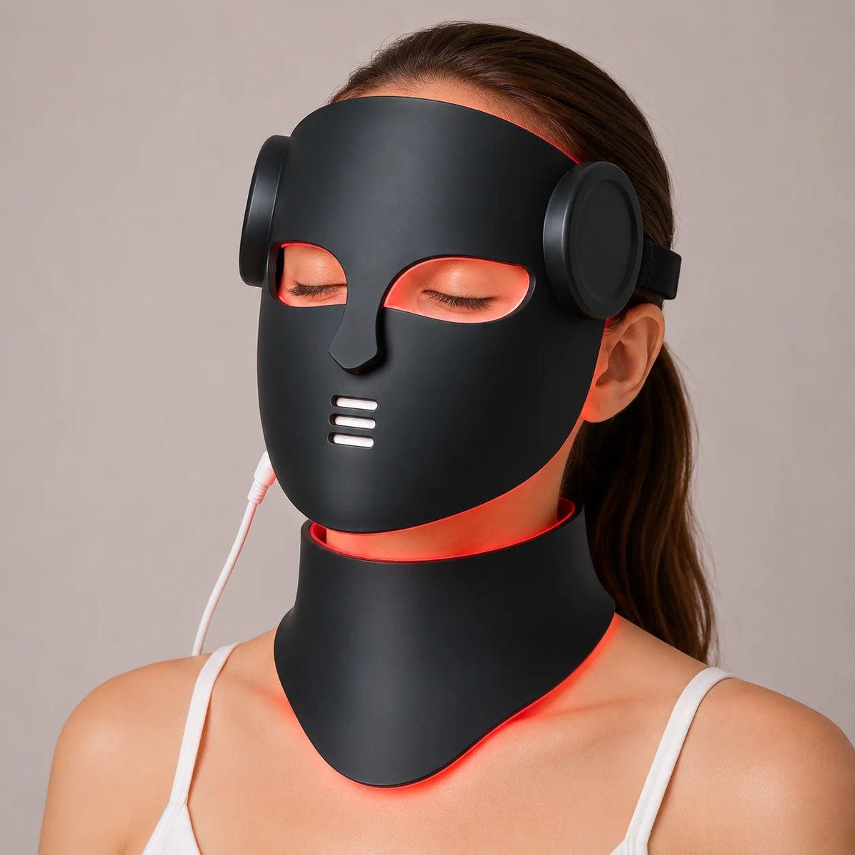 Red Light Therapy Mask Full-Face & Neck Coverage USB-Powered