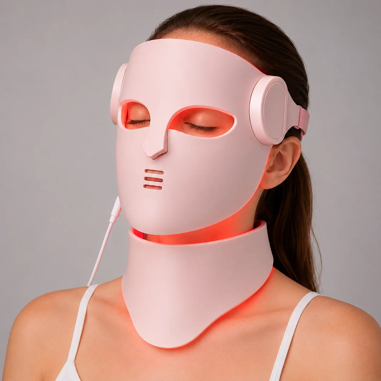 Red Light Therapy Mask Full-Face & Neck Coverage USB-Powered