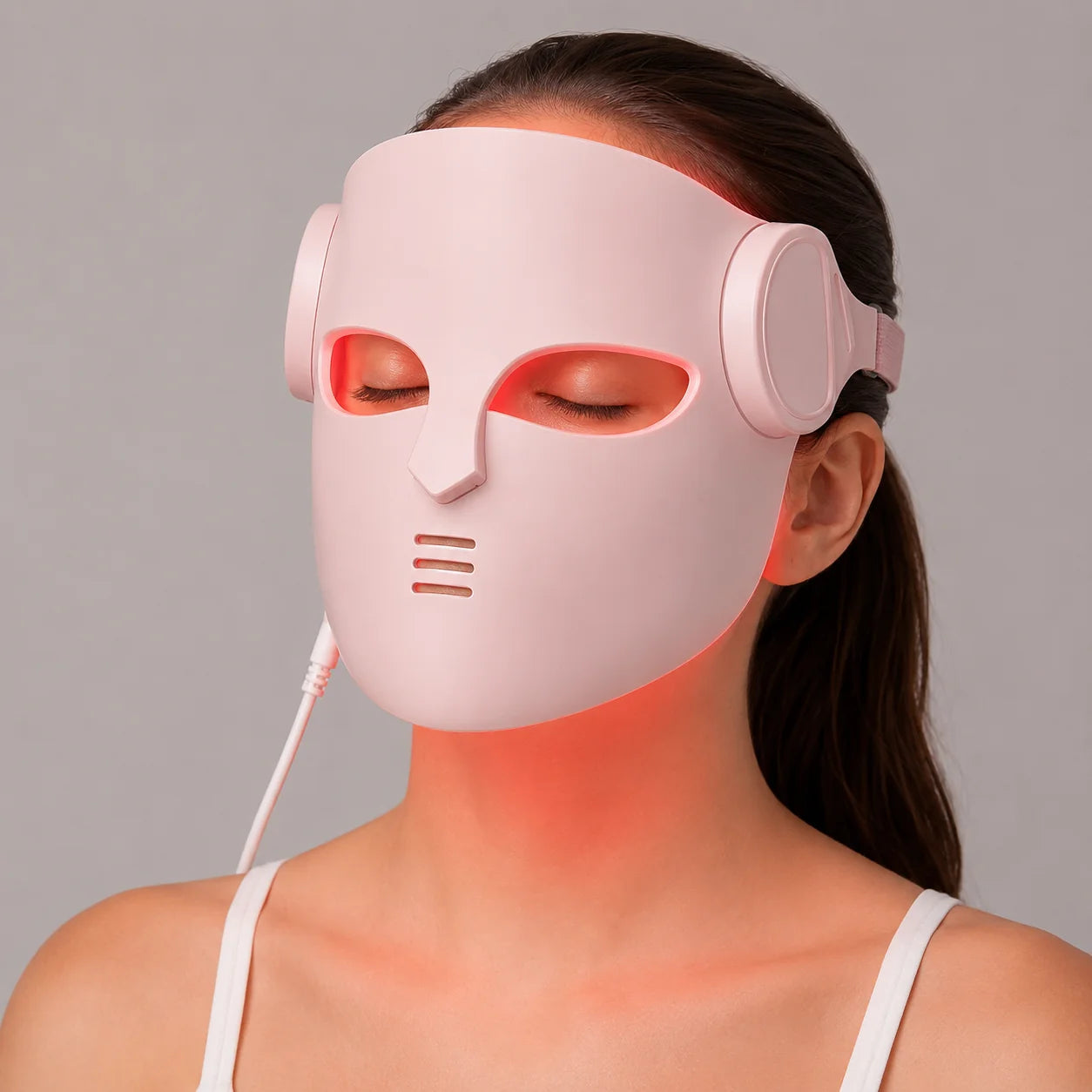 Red Light Therapy Mask Full-Face & Neck Coverage USB-Powered