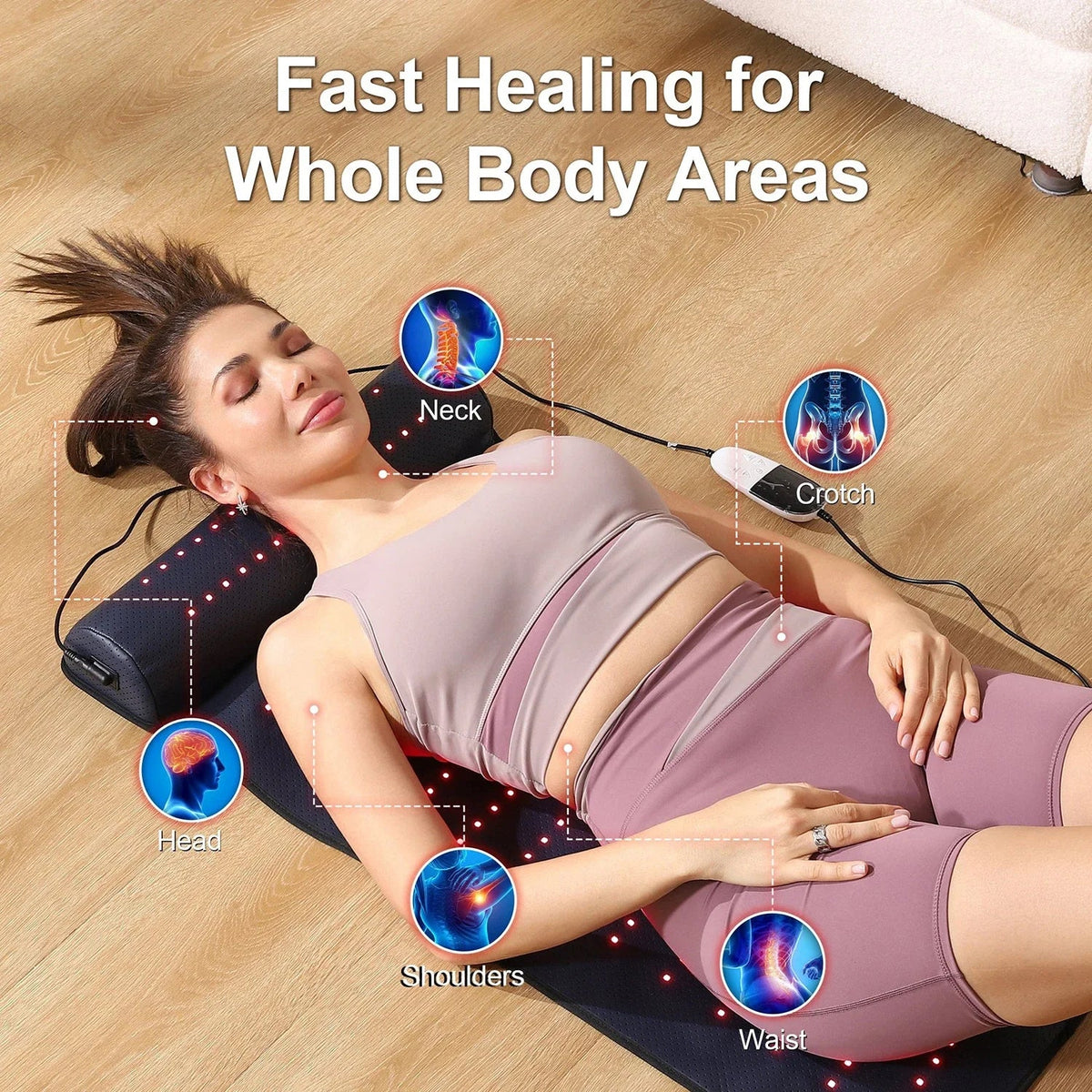 Red Light Therapy Mat 660nm 850nm Contoured Neck Support
