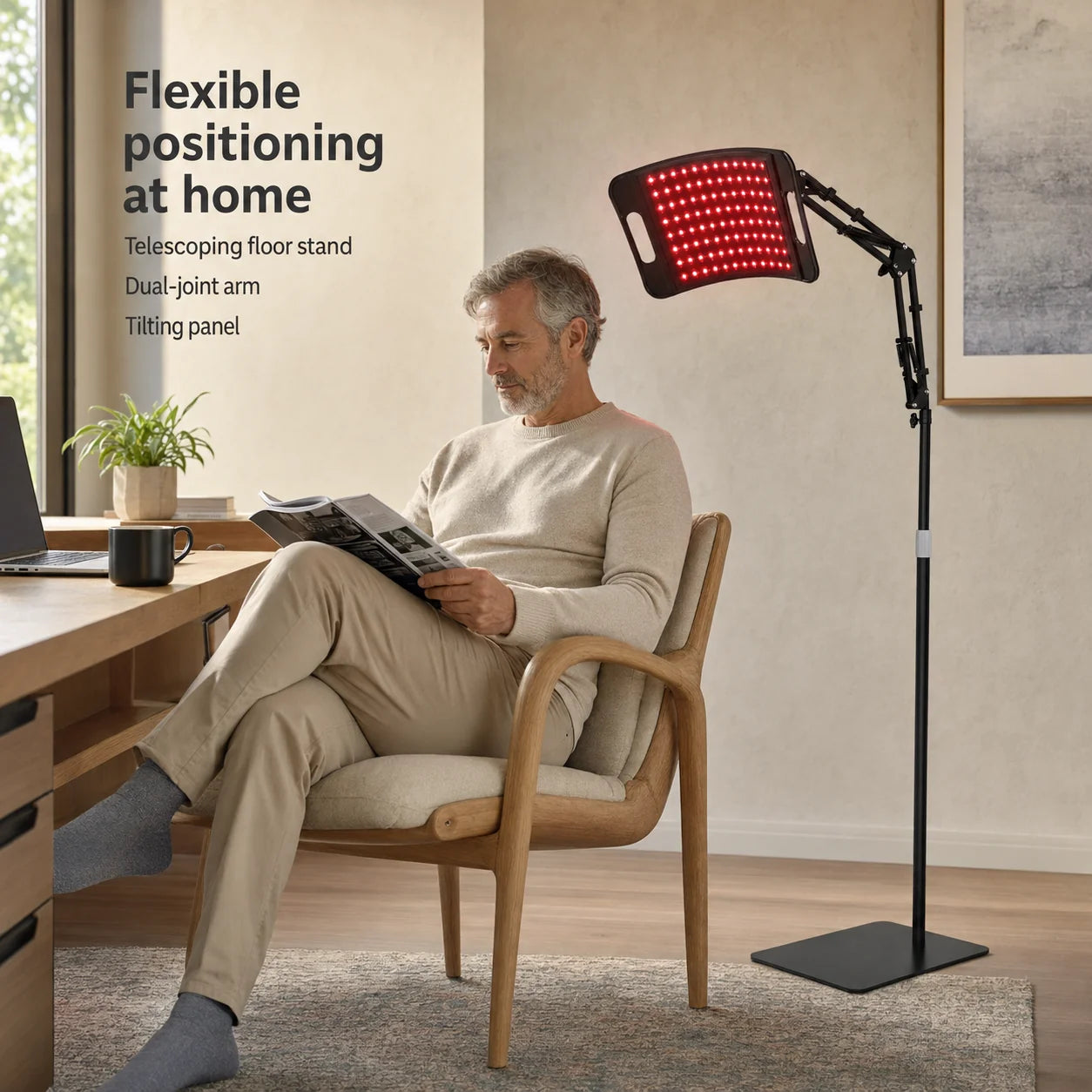 Red Light Therapy Panel Dual Wavelength Adjustable Stand