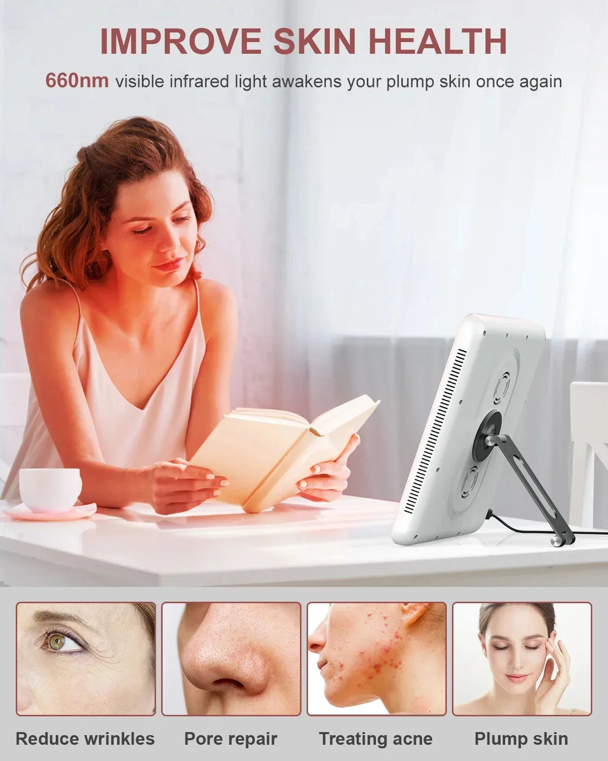 Red Light Therapy Panel Dual Wavelength Face & Body