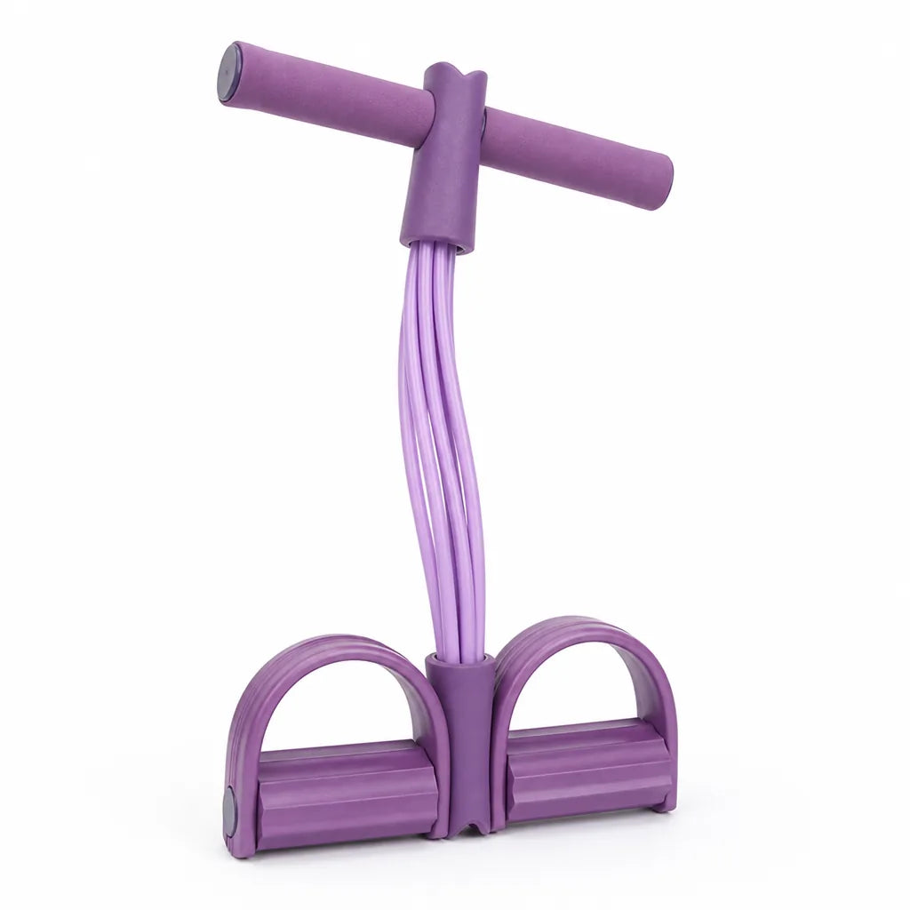 Resistance Band 6-Strand Multi-Tube Pedal Puller & Foam Handles