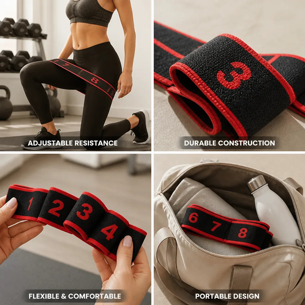 Resistance Band Adjustable 8-Segment Nylon-Braided