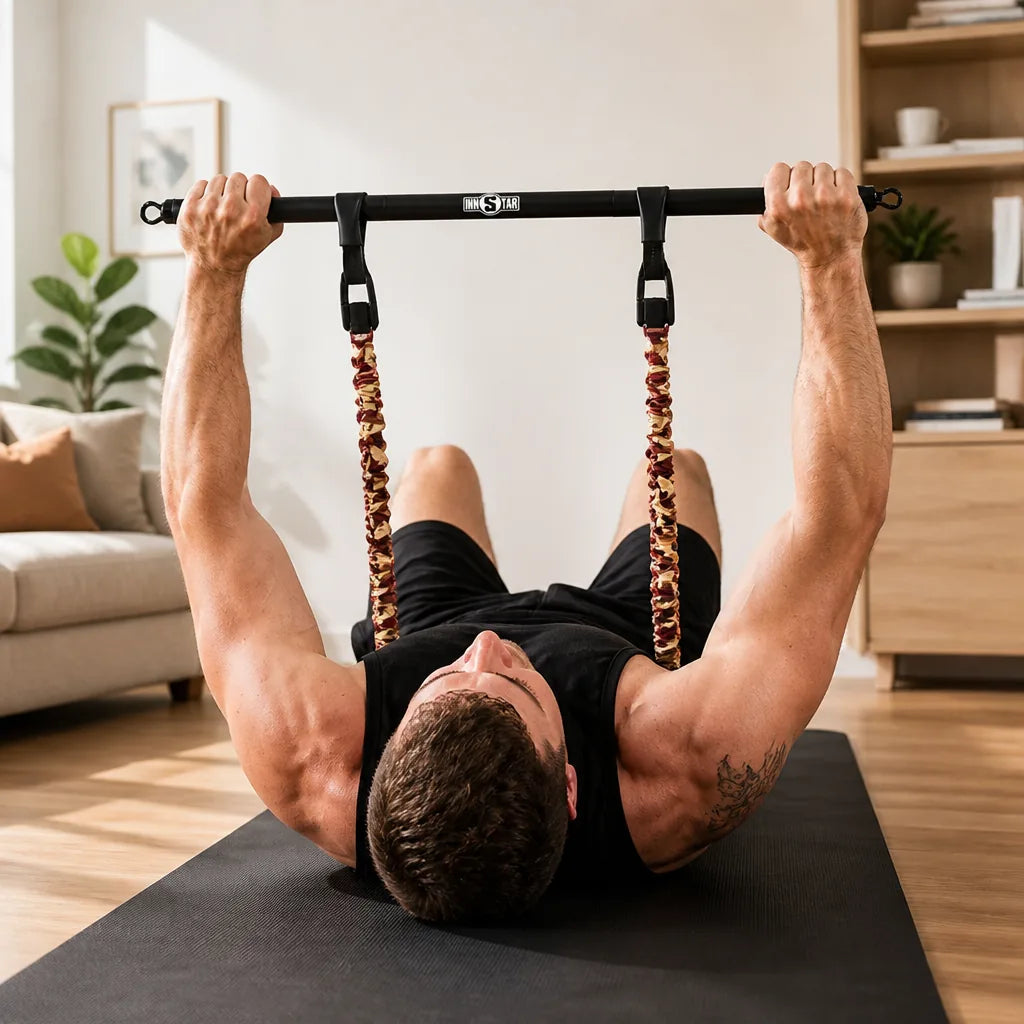 Resistance Band & Bar Set Up To 265 Lbs
