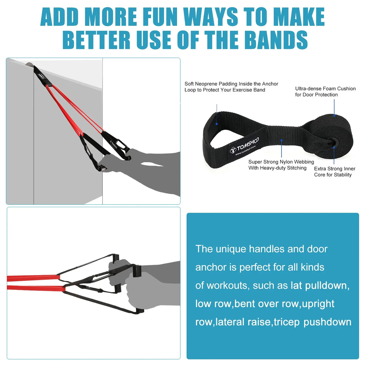 Resistance Band Set 5 Levels Natural Latex