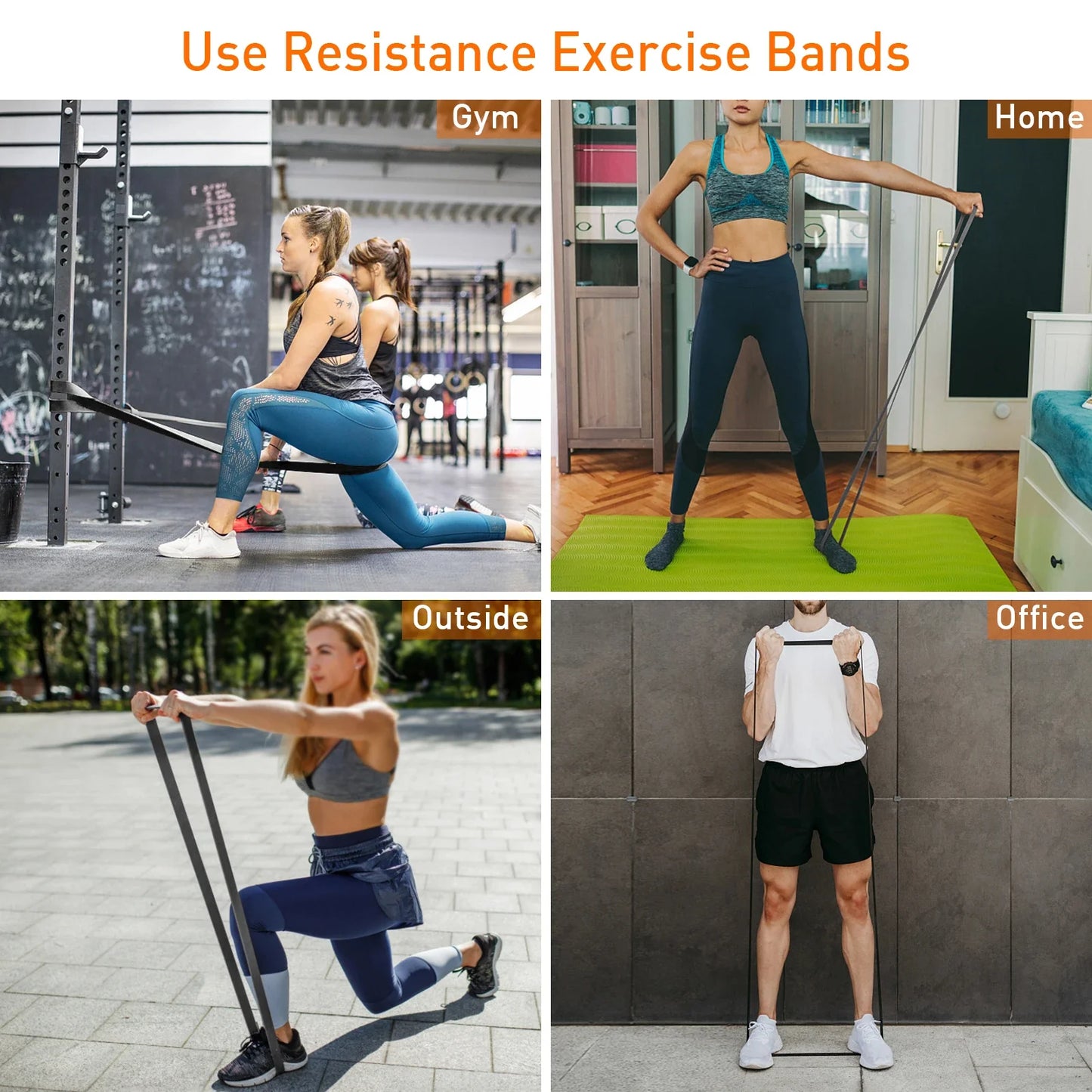 Resistance Band Set 5 Levels Natural Latex