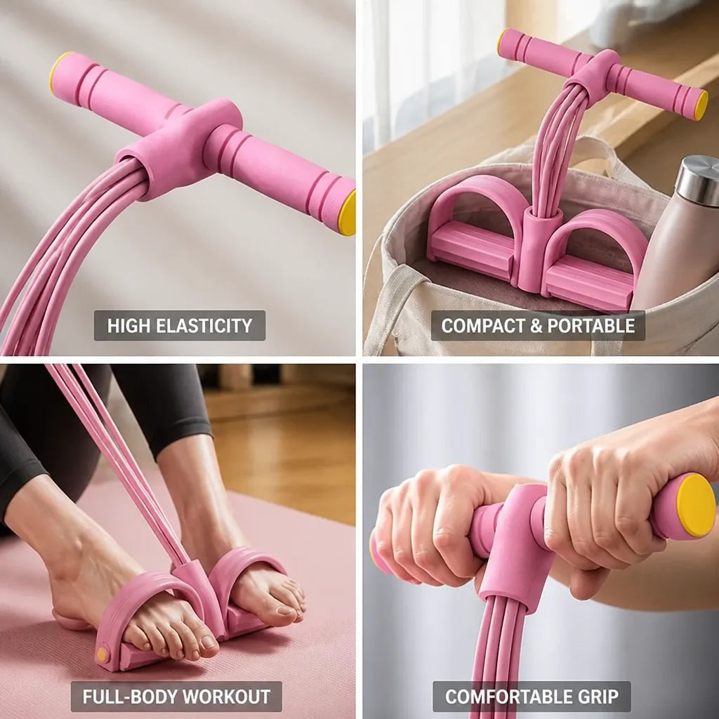 Resistance Band Set 8 Tubes Foam Handles