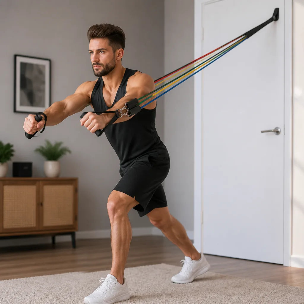 Resistance Band Set Tube & Loop Up To 150 lb