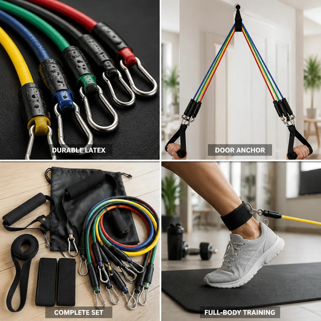Resistance Band Set Tube & Loop Up To 150 lb