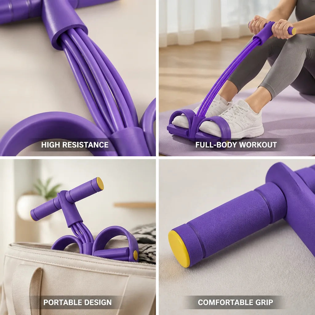 Resistance Tubes 8-Tube Pedal Foam Handles