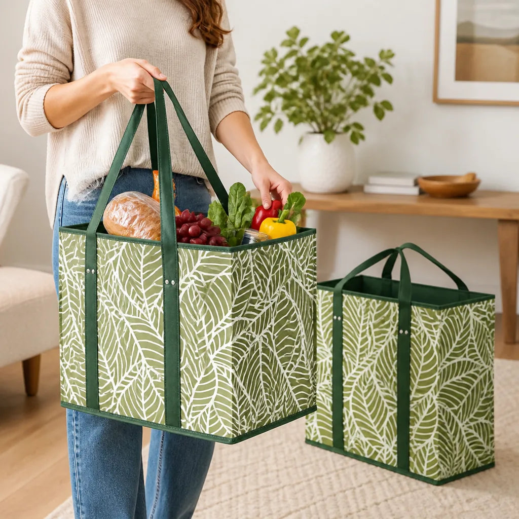 Reusable Bag Foldable & Lightweight 50% More Capacity