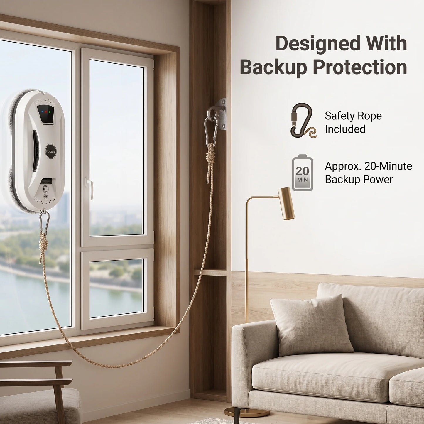 Robotic Window Cleaner 5600 Pa Suction Remote Control