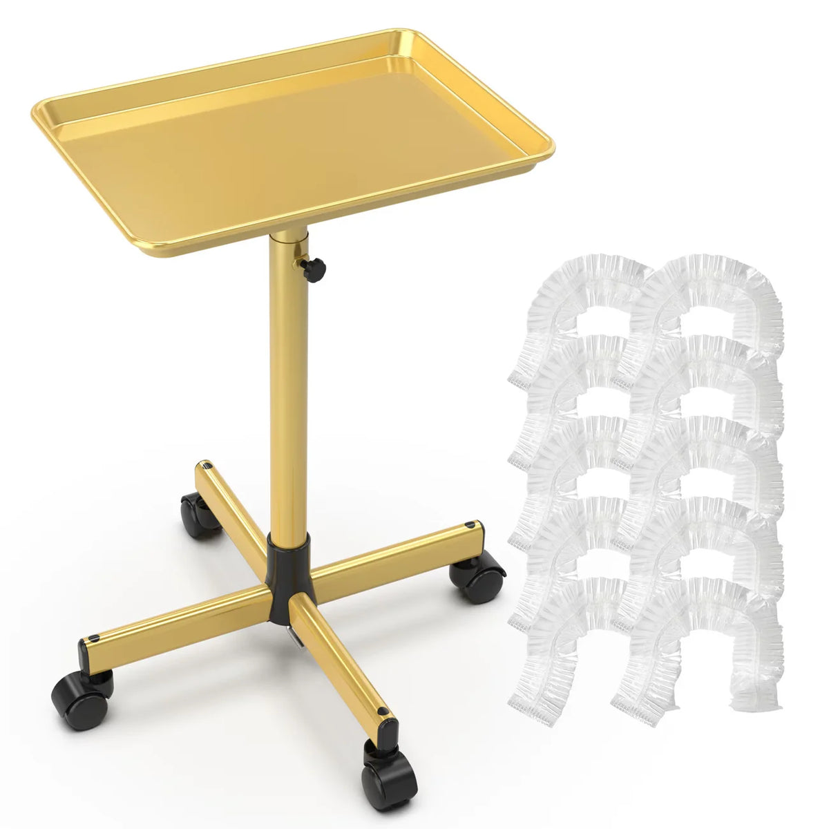 Rolling Salon Cart Adjustable Height Protective Covers & Smooth Wheels