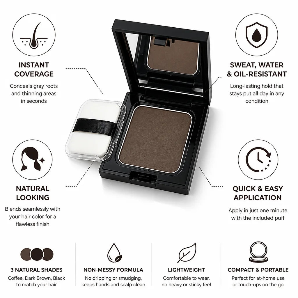 Root Touch-Up Powder Instant Coverage Sweat Water & Oil-Resistant