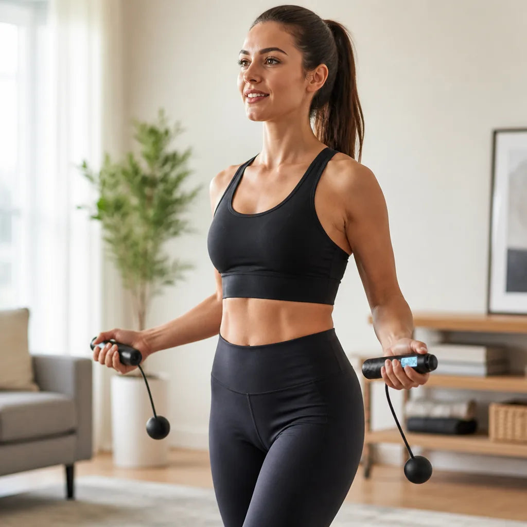 Ropeless Jump Rope Weighted Handles & LCD Counter