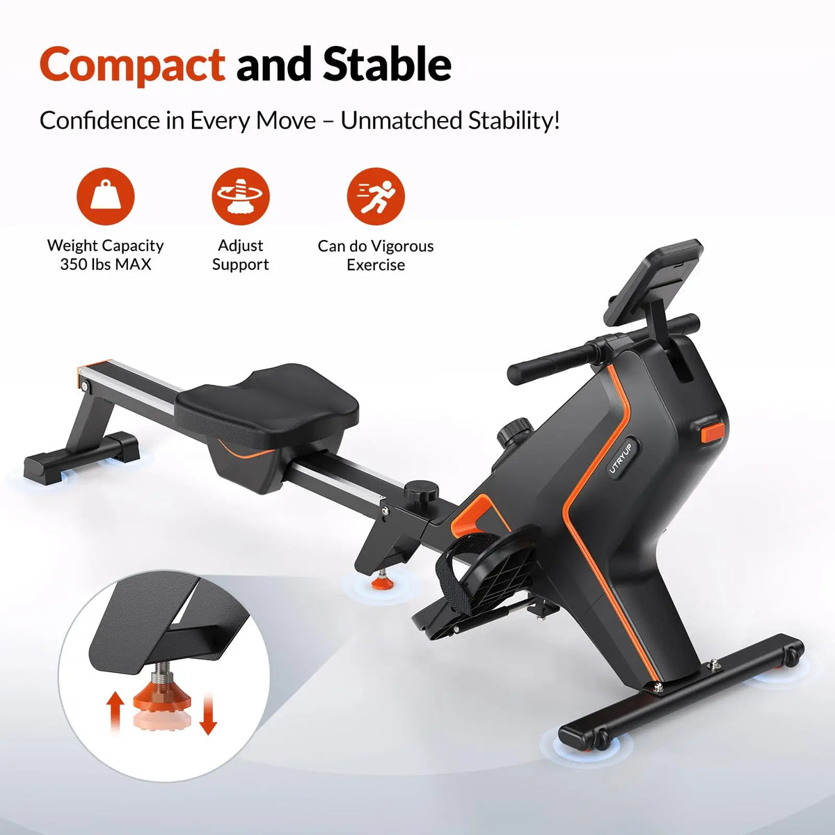 Rowing Machine 16-Level Magnetic Foldable Bluetooth