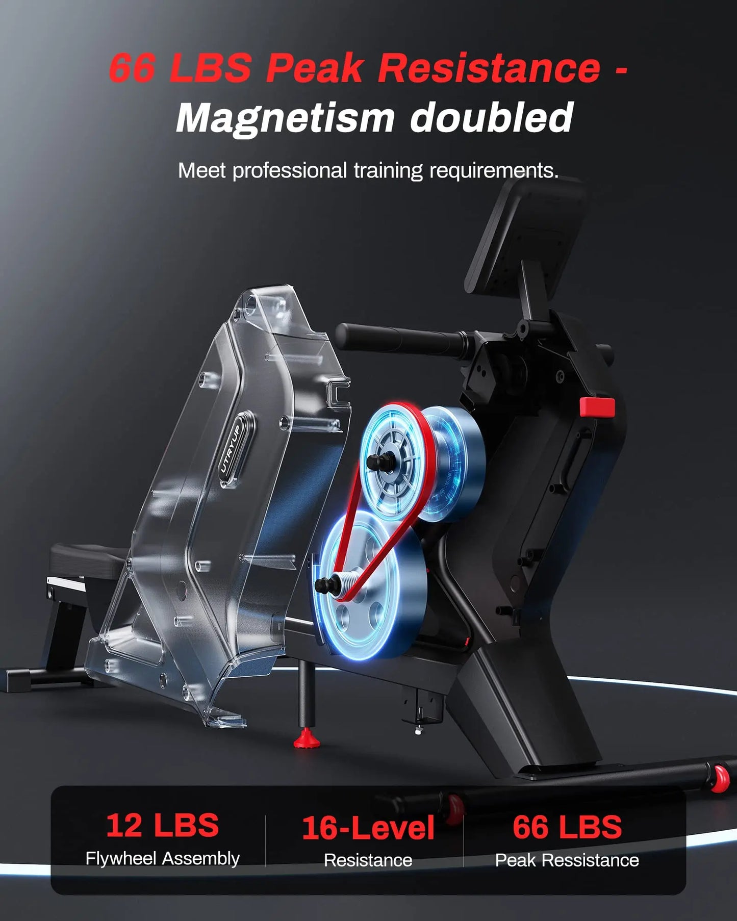 Rowing Machine 16-Level Magnetic Foldable Bluetooth