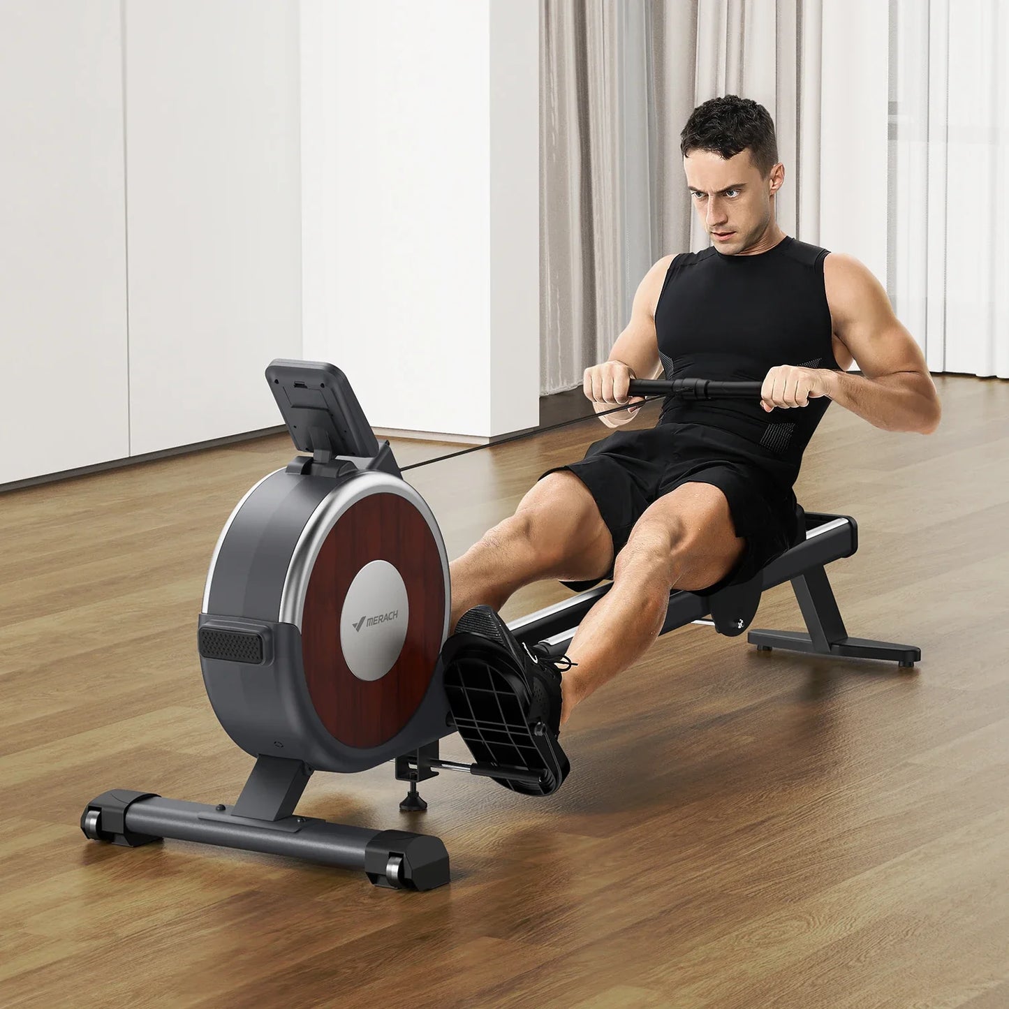 Rowing Machine Magnetic Flywheel Ultra-Quiet App Tracking