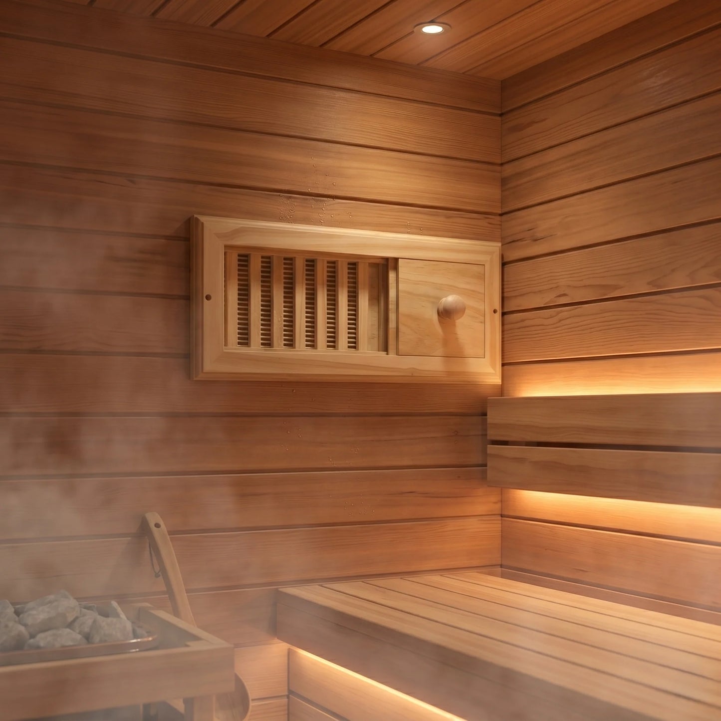 Sauna Air Vent Adjustable Airflow Tool-Free Installation