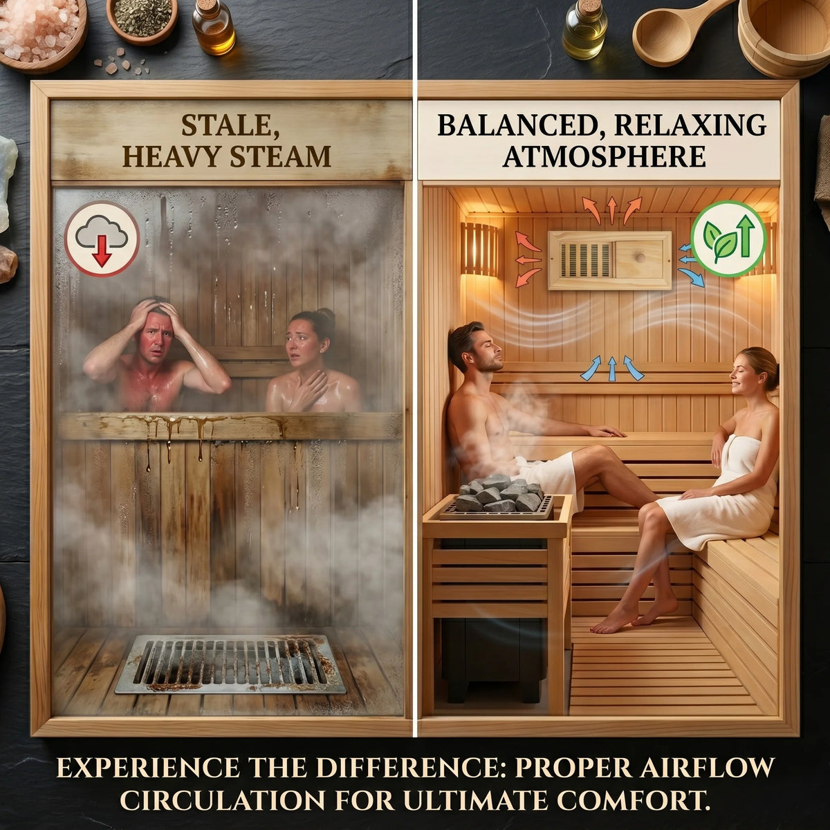 Sauna Air Vent Adjustable Airflow Tool-Free Installation