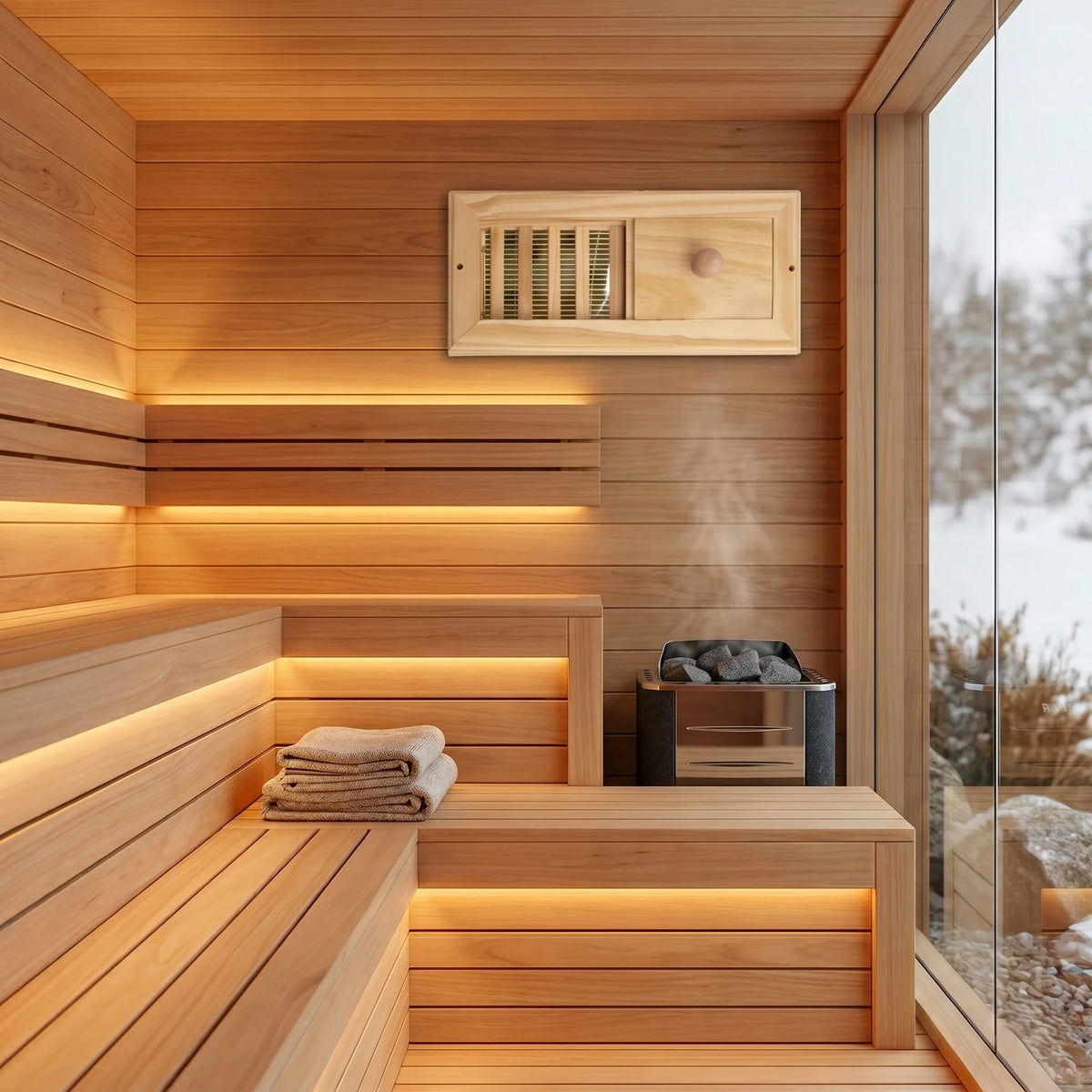 Sauna Air Vent Adjustable Airflow Tool-Free Installation