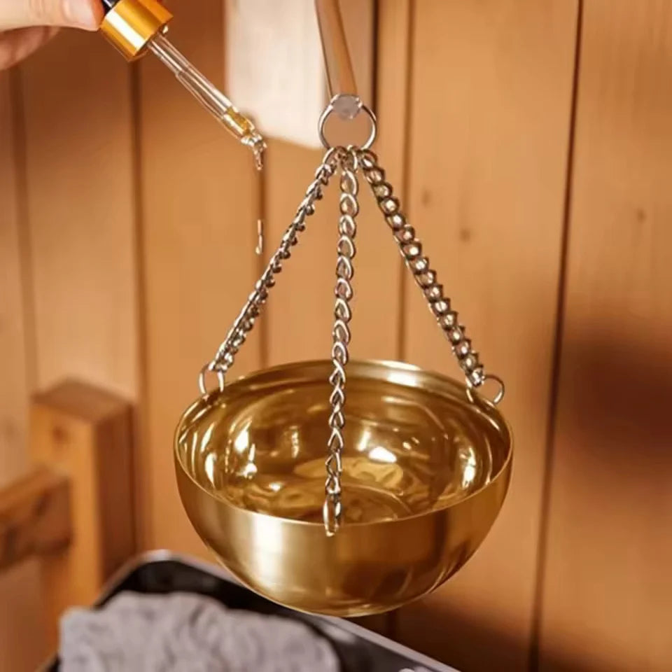 Sauna Aromatherapy Oil Bowl Stainless Steel Hanging