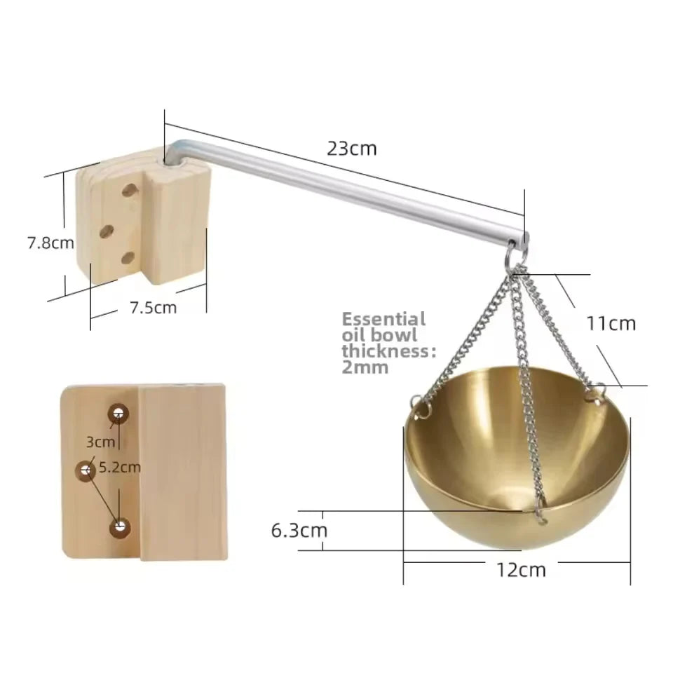 Sauna Aromatherapy Oil Bowl Stainless Steel Hanging
