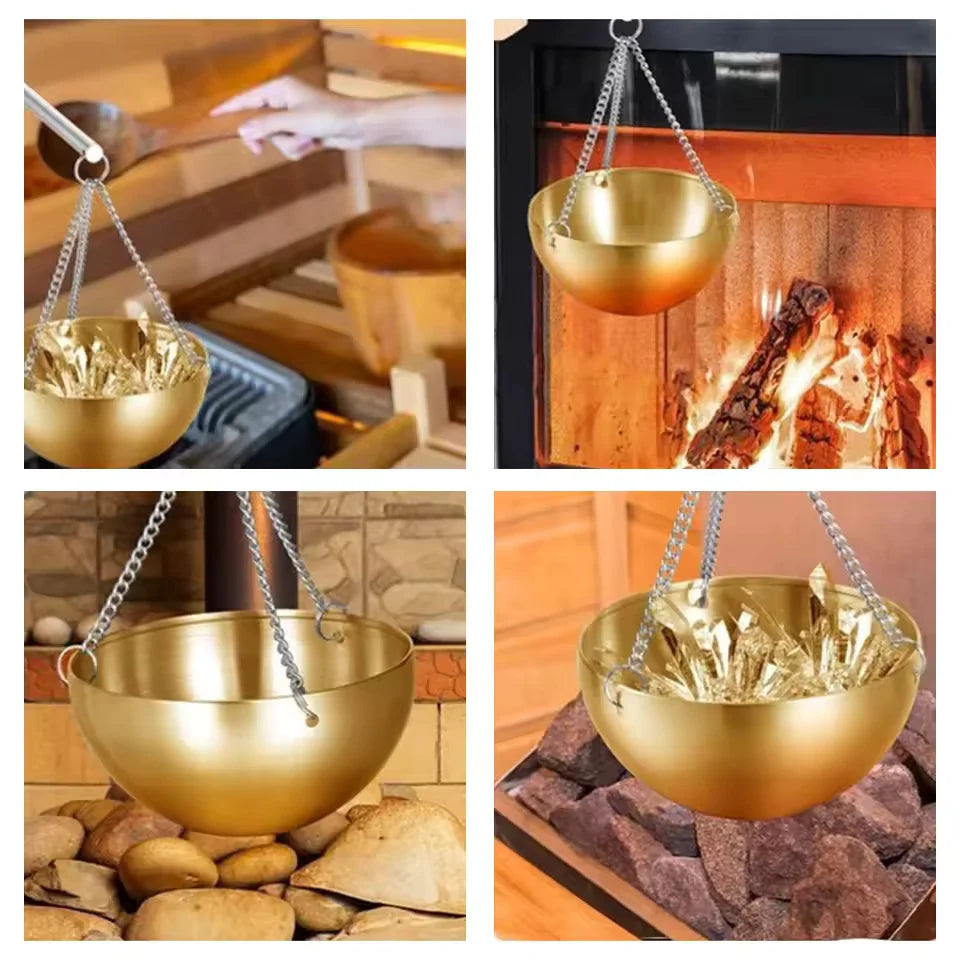 Sauna Aromatherapy Oil Bowl Stainless Steel Hanging