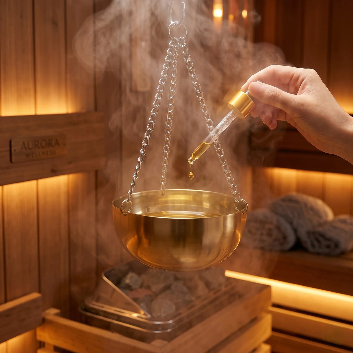 Sauna Aromatherapy Oil Bowl Stainless Steel Hanging