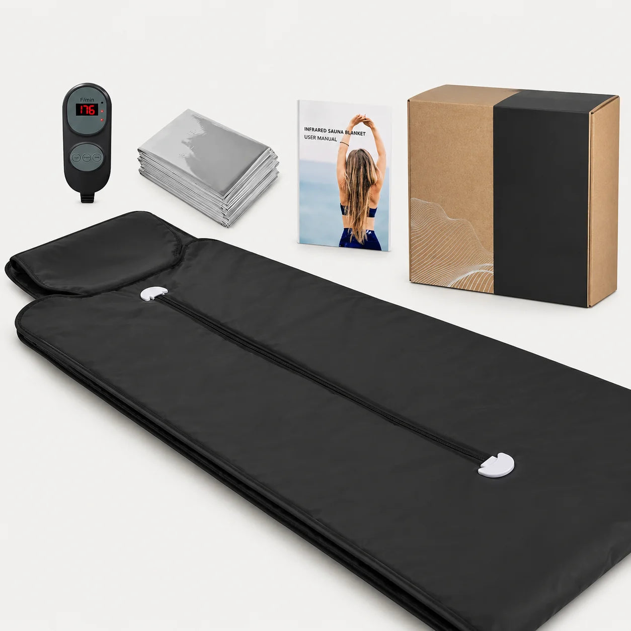 Sauna Blanket Far Infrared 6 Heat Levels Zippered Arms