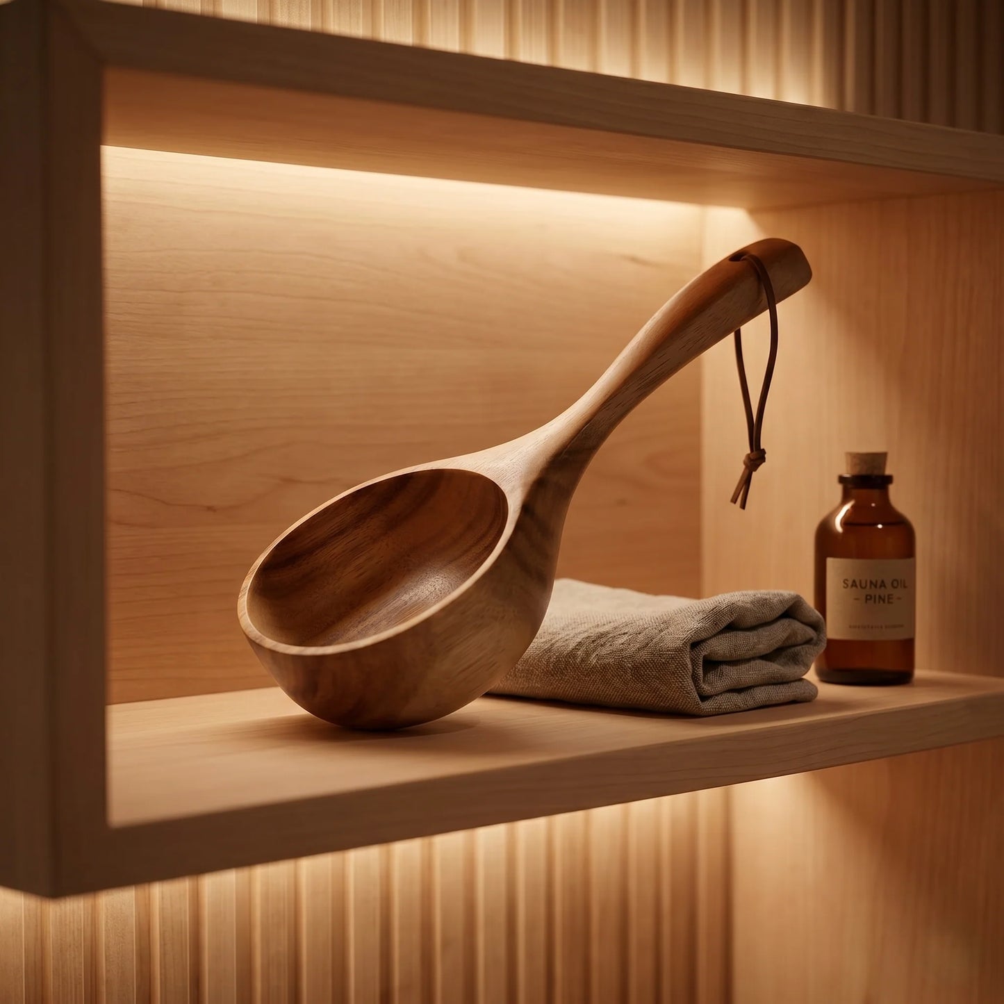 Sauna Ladle Wooden Long-Handle Ergonomic Grip