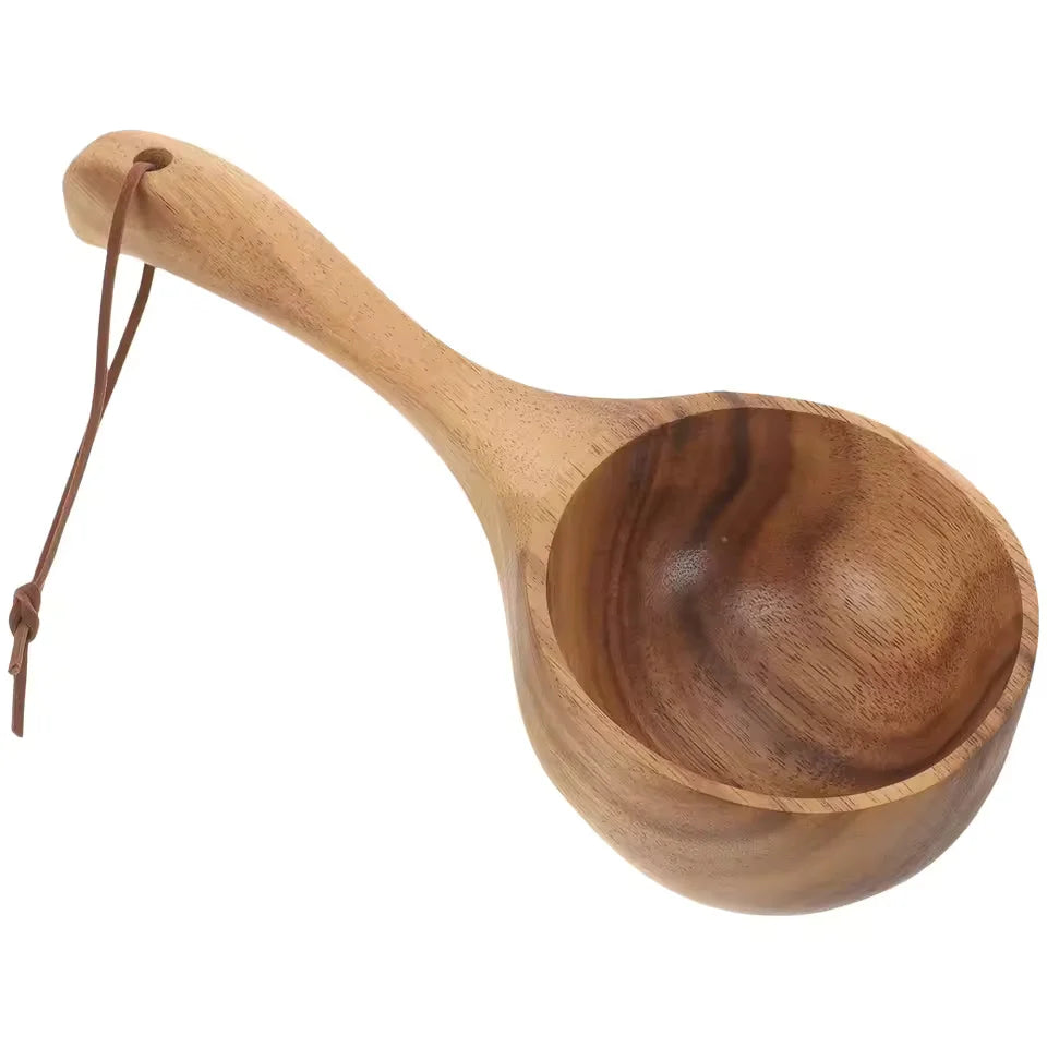 Sauna Ladle Wooden Long-Handle Ergonomic Grip