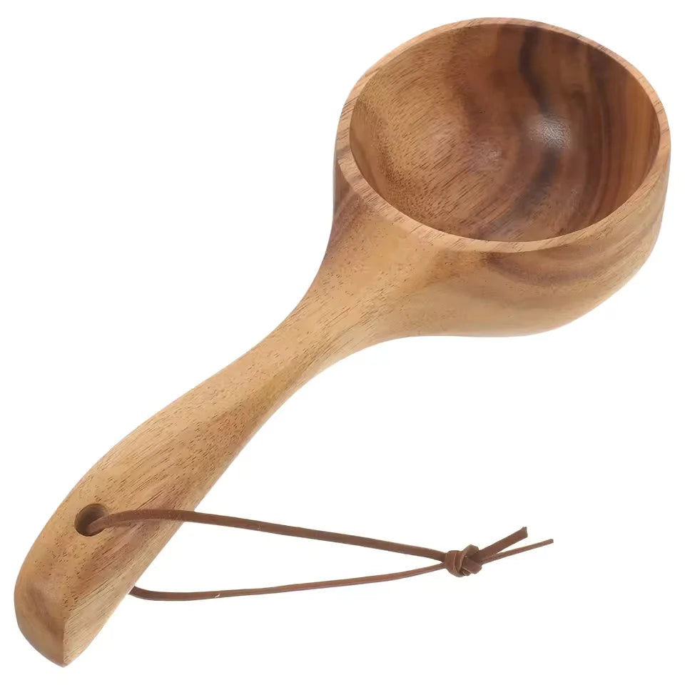 Sauna Ladle Wooden Long-Handle Ergonomic Grip