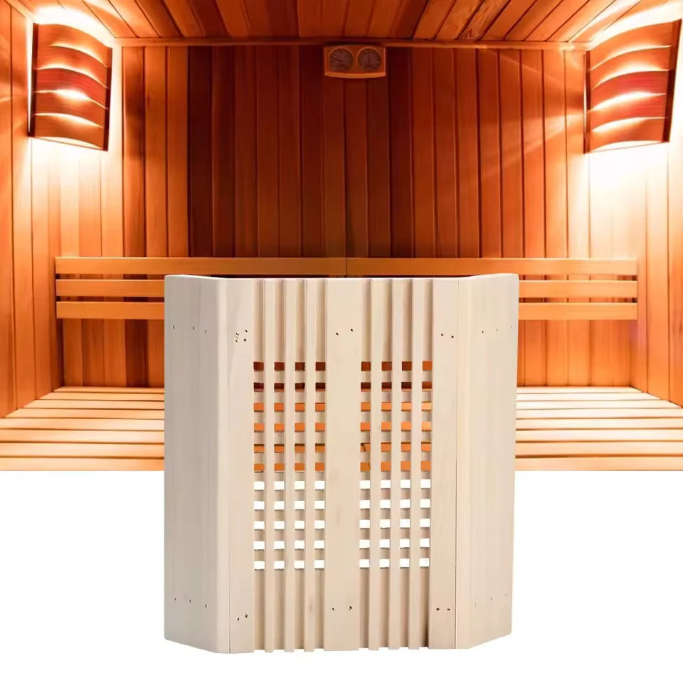 Sauna Light Cover Wooden Slatted Warm Ambient Glow