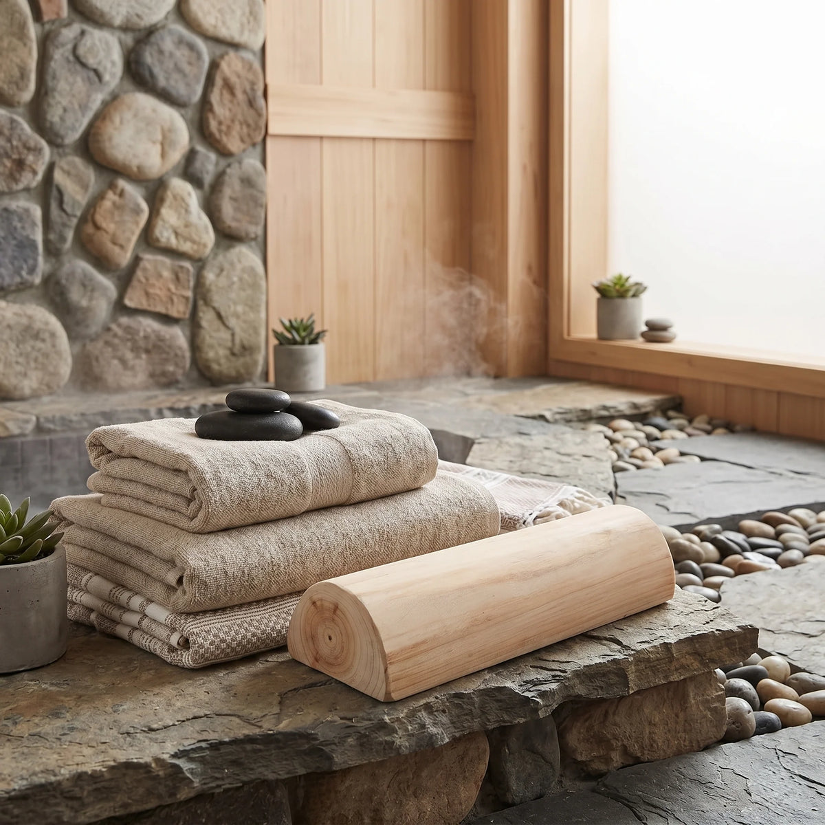 Sauna Neck Pillow Wooden Ergonomic Heat-Resistant