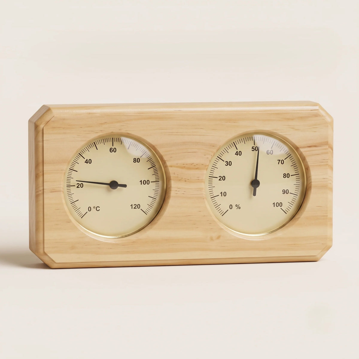 Sauna Thermometer & Hygrometer Wooden Wall-Mount Mechanical