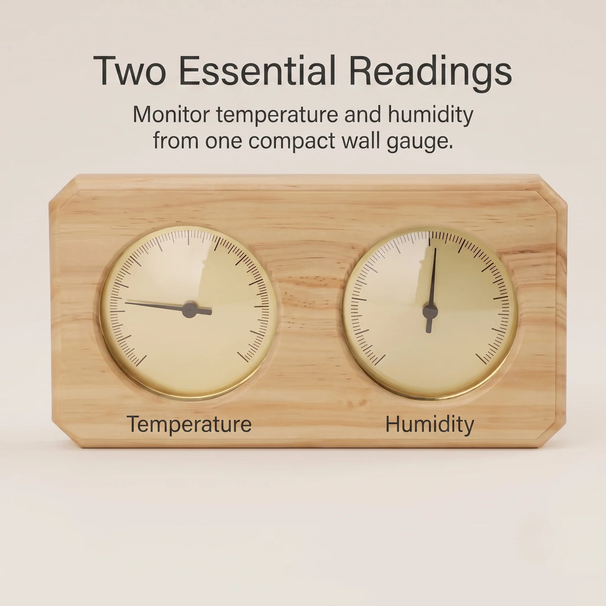 Sauna Thermometer & Hygrometer Wooden Wall-Mount Mechanical
