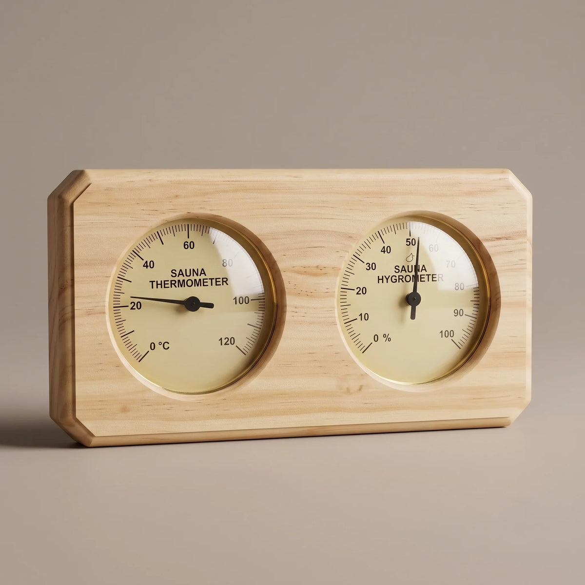Sauna Thermometer & Hygrometer Wooden Wall-Mount Mechanical