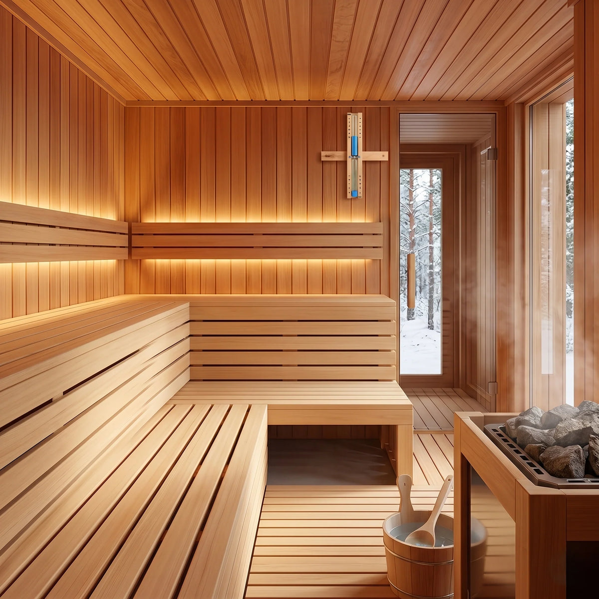 Sauna Timer 15-Minute Wall-Mounted Wooden Frame