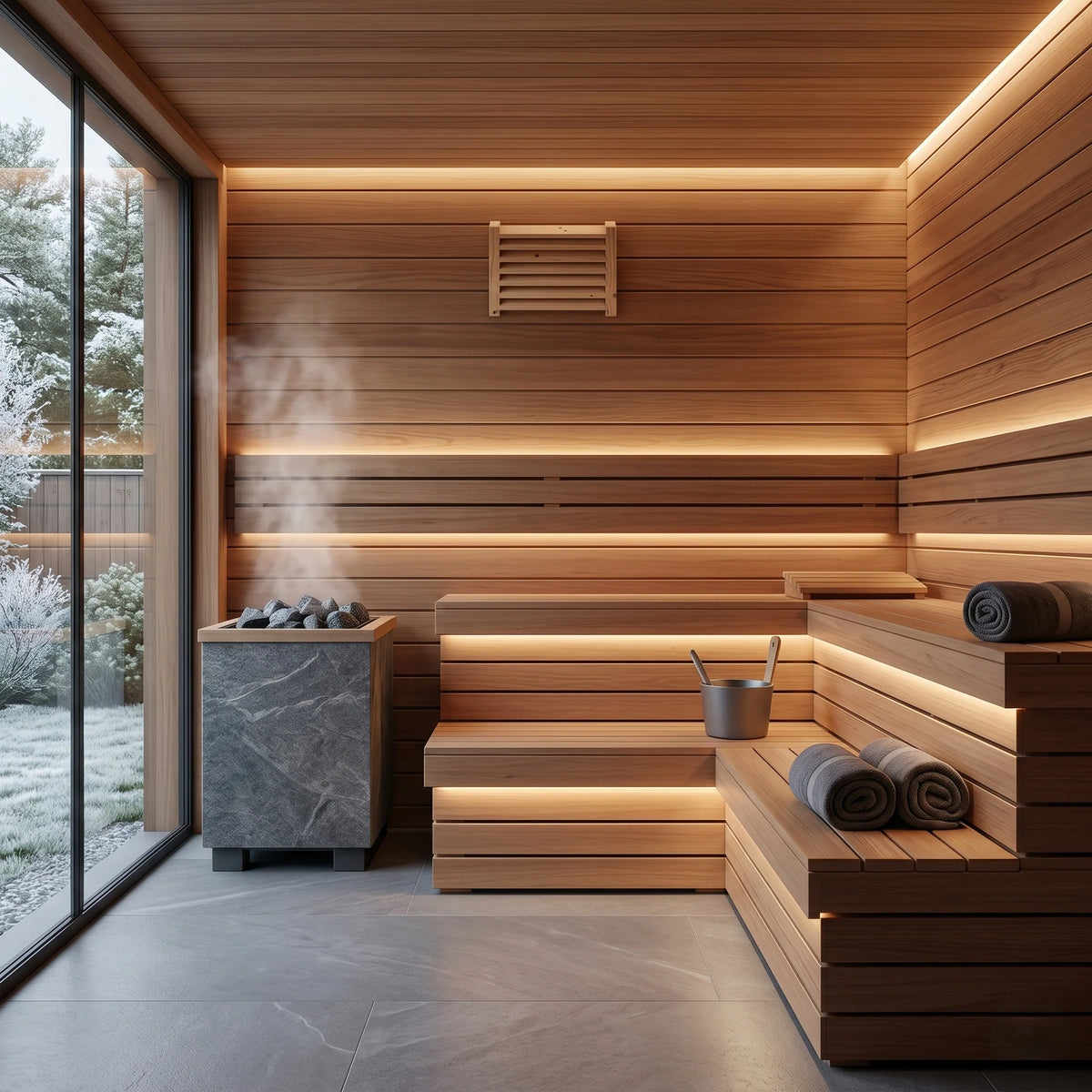 Sauna Vent Grille Slatted Wood Wall-Mount Easy Install