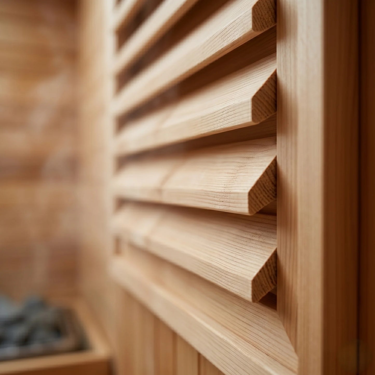 Sauna Vent Grille Slatted Wood Wall-Mount Easy Install