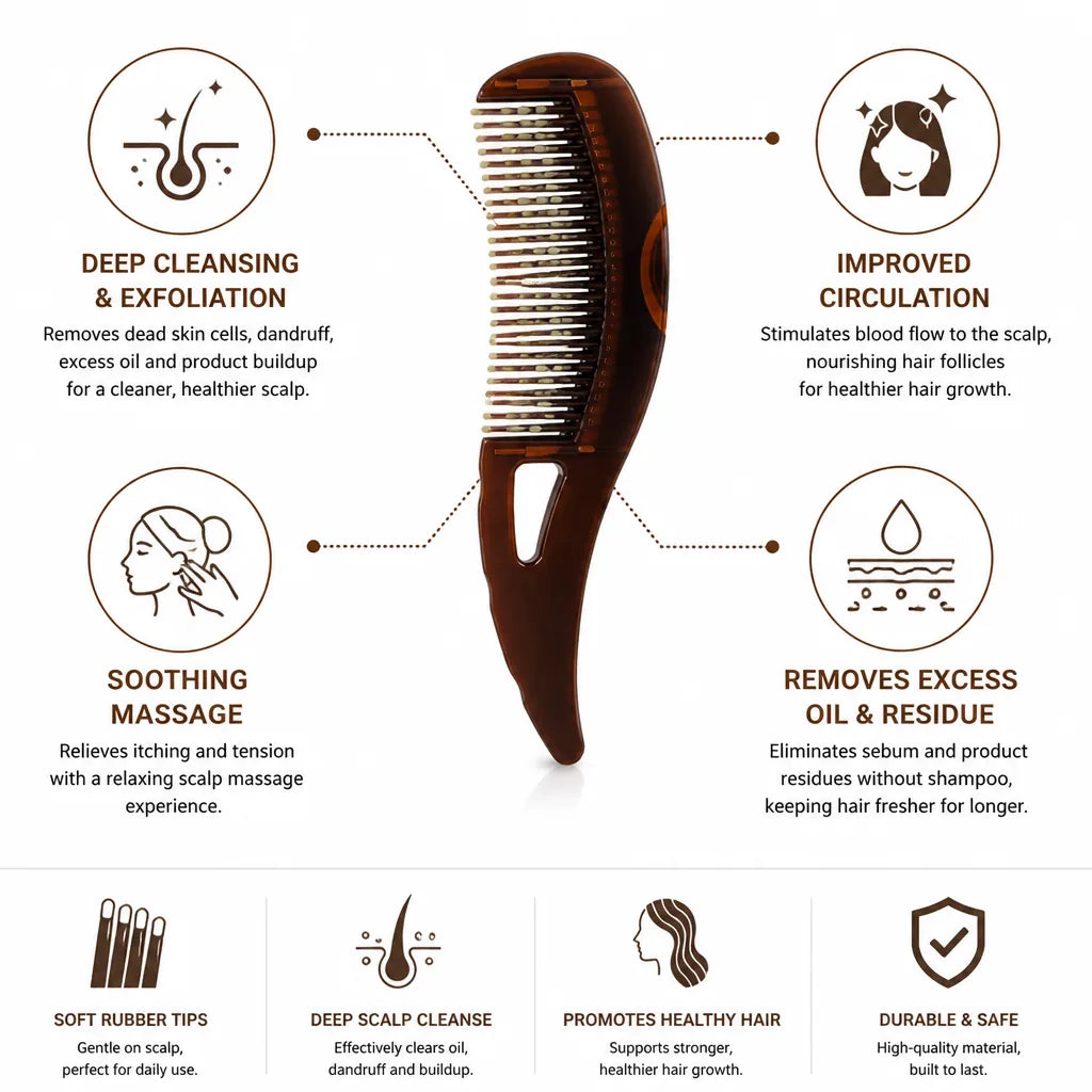 Scalp Brush Deep Cleansing & Soft Rubber Tips