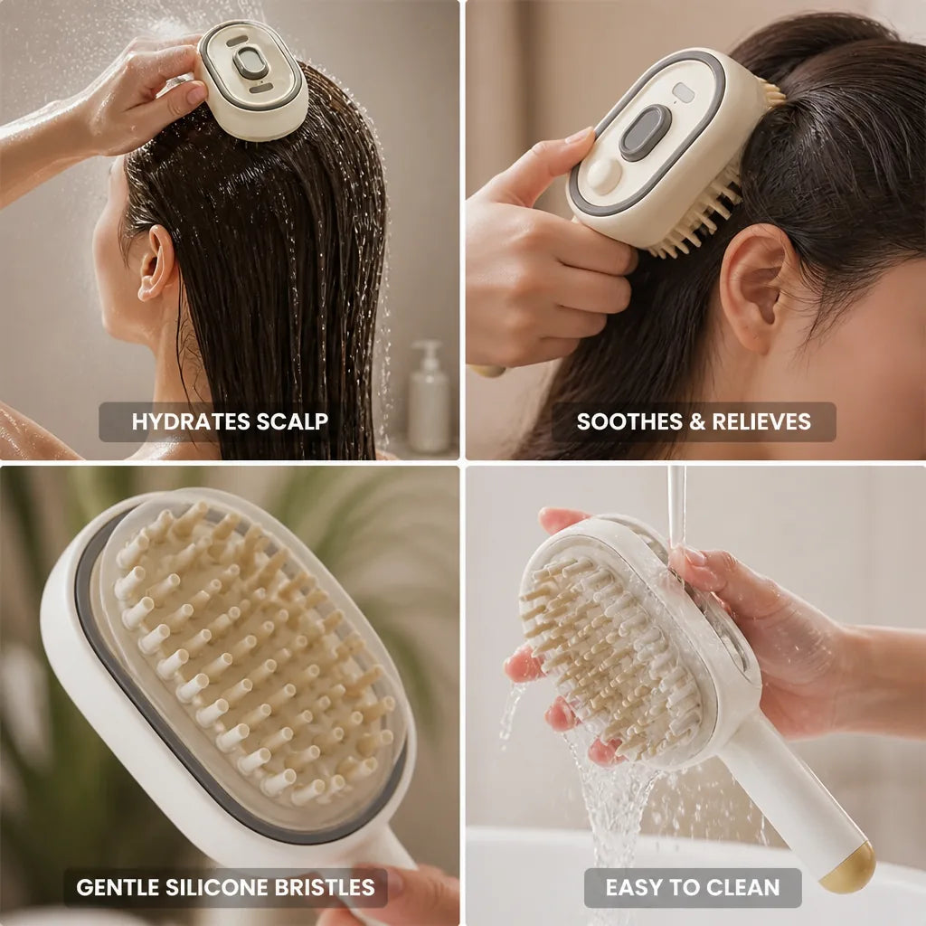 Scalp Massage Brush Hydrating & Soothing Silicone Bristles