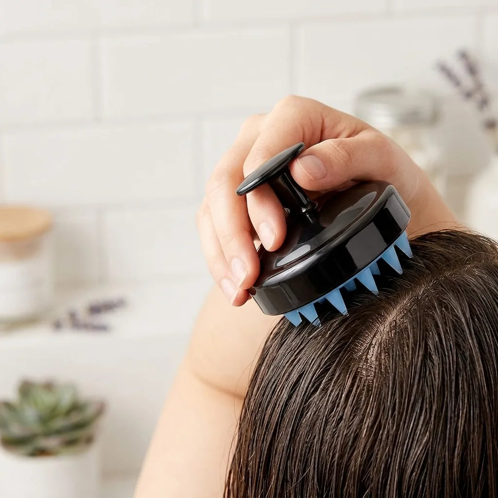 Scalp Massage Brush Silicone & One-Hand Grip