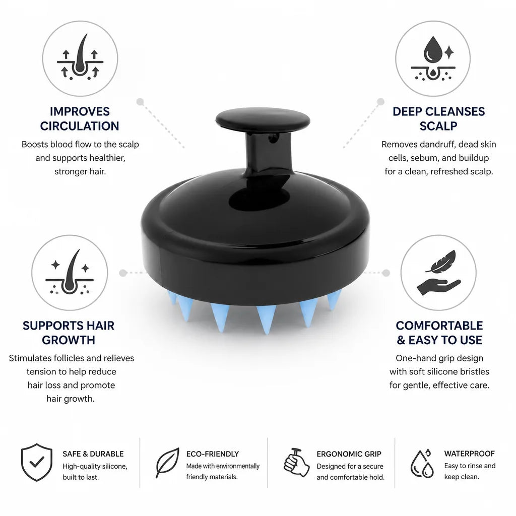 Scalp Massage Brush Silicone One-Hand Grip