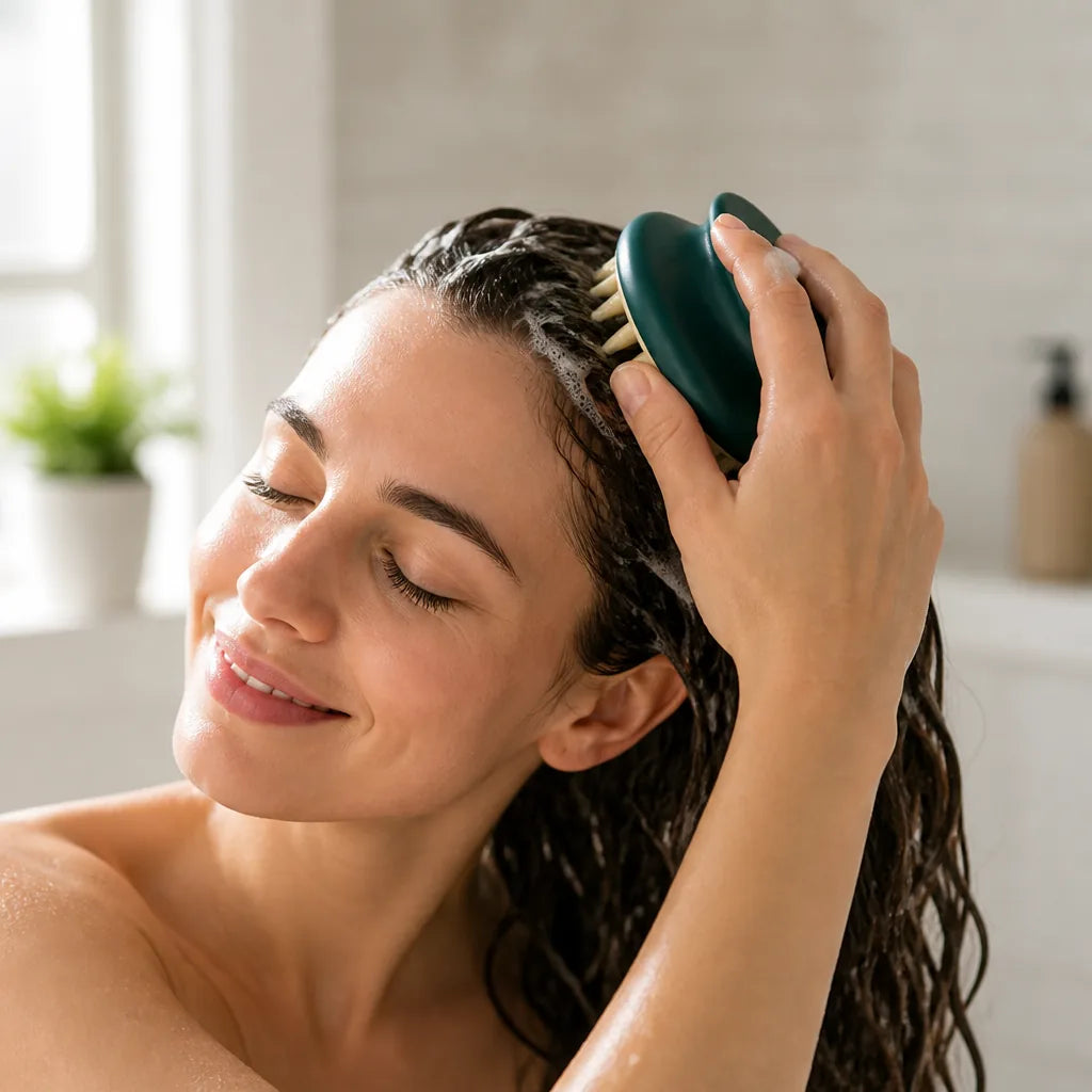 Scalp Massage Brush Soft Silicone Bristles & Non-Slip Grip