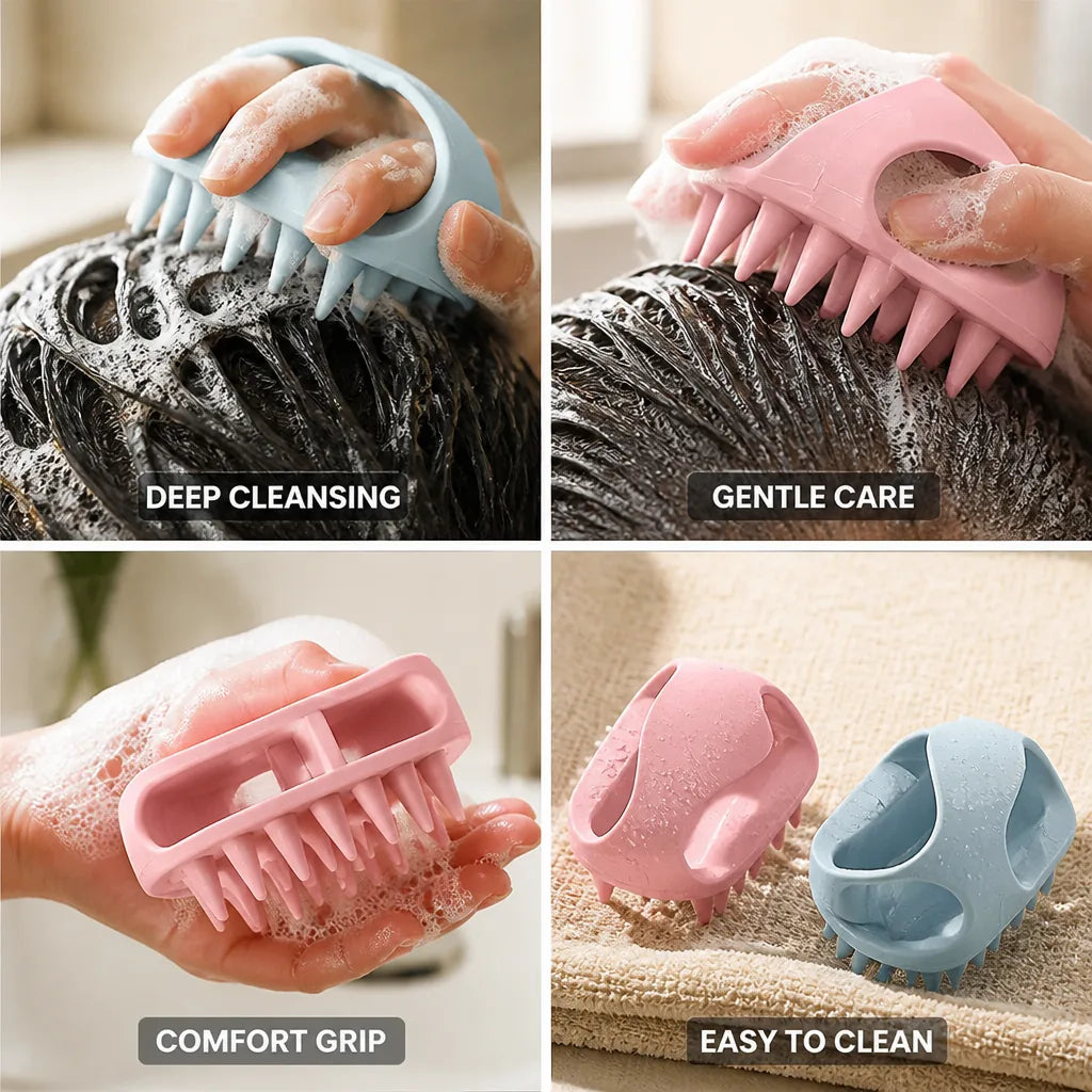Scalp Massage Brush Soft Silicone Deep Cleansing Set of 2